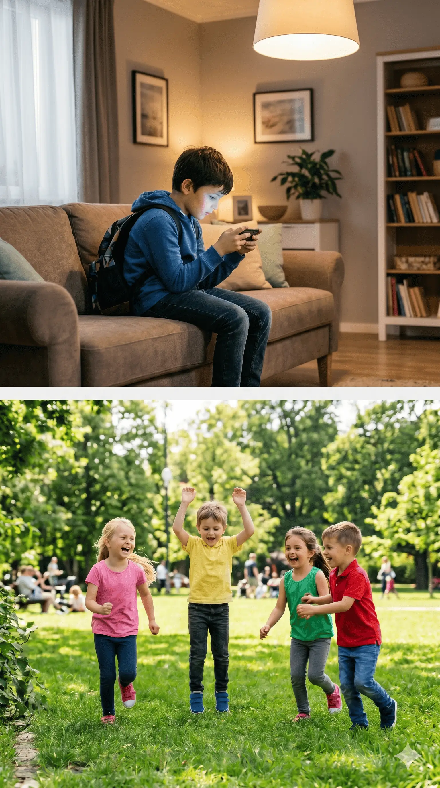 Ecran vs joacă în aer liber